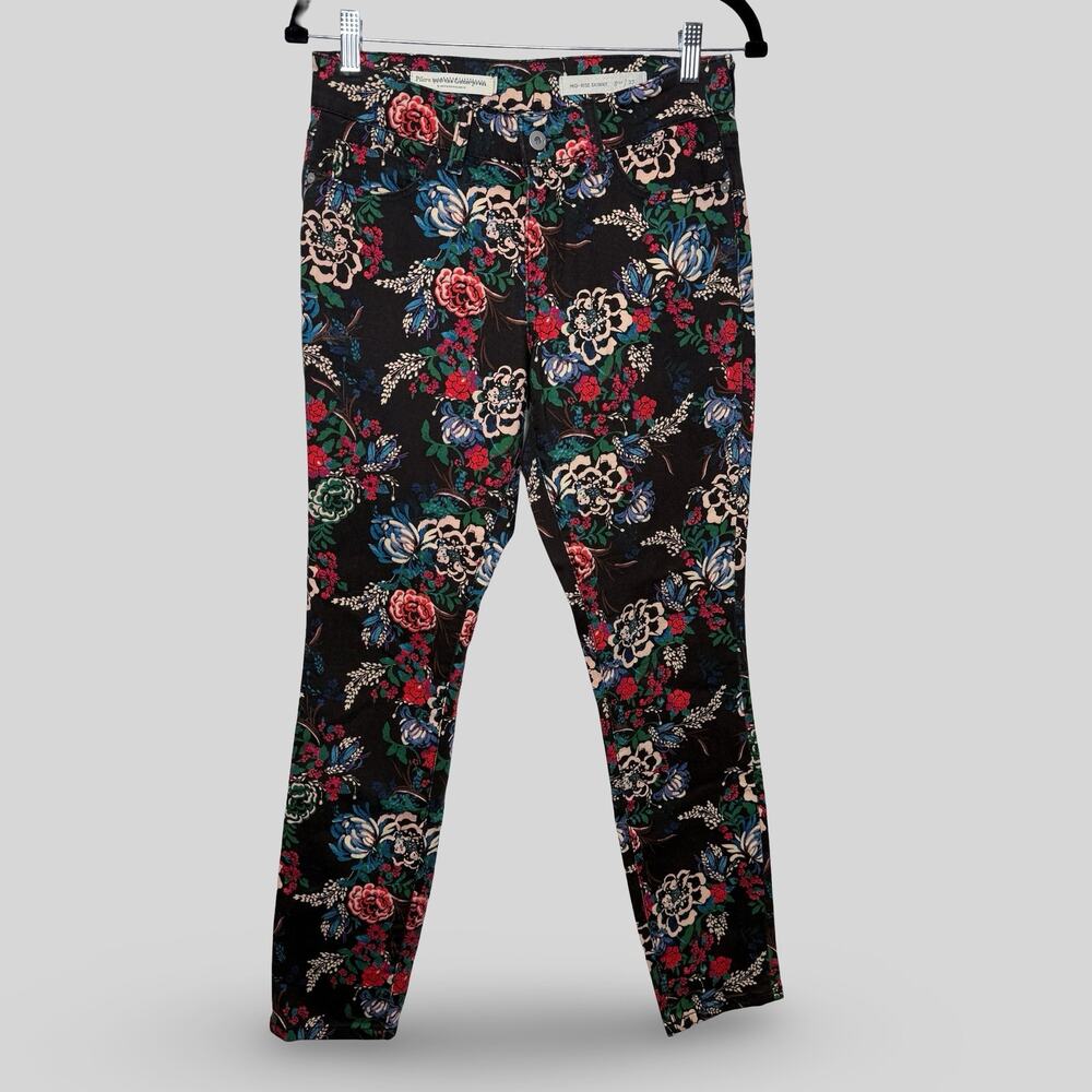 Pilcro & The Letterpress Floral Print Skinny Jeans